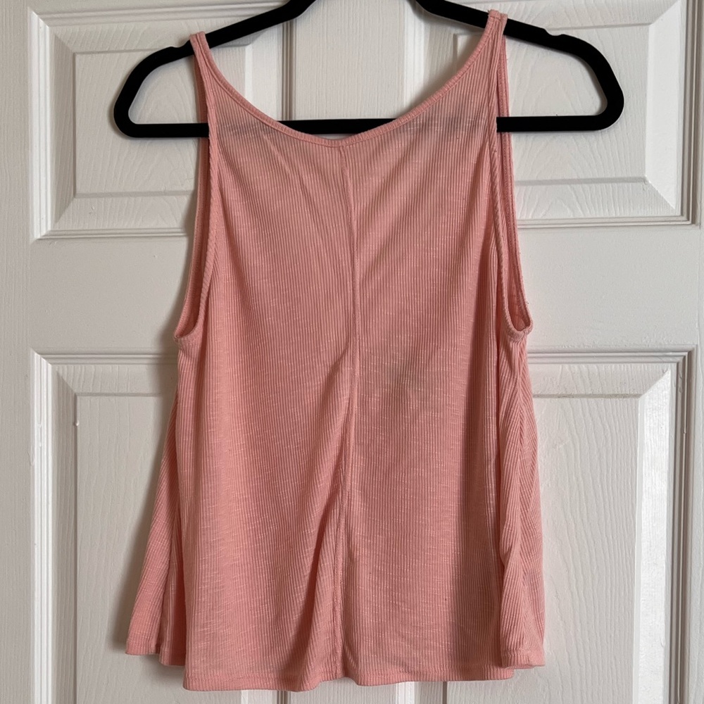 Free People Coral Ribbed Tank